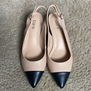 Bar III Tenley slingback cap-toe block heel